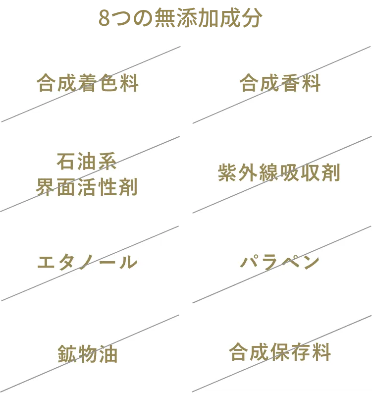 8つの無添加成分