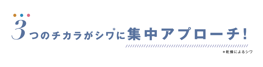 3つのチカラがシワに集中アプローチ！