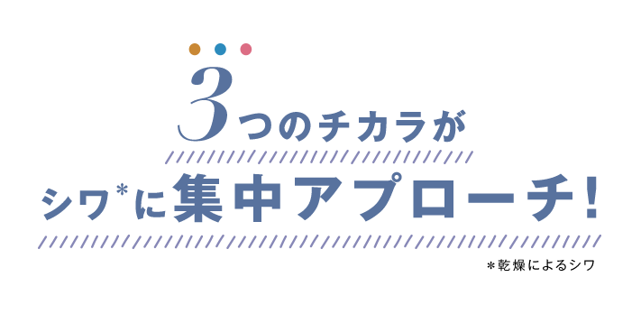 3つのチカラがシワに集中アプローチ！