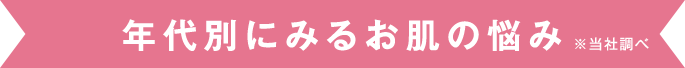 年代別にみるお肌の悩み