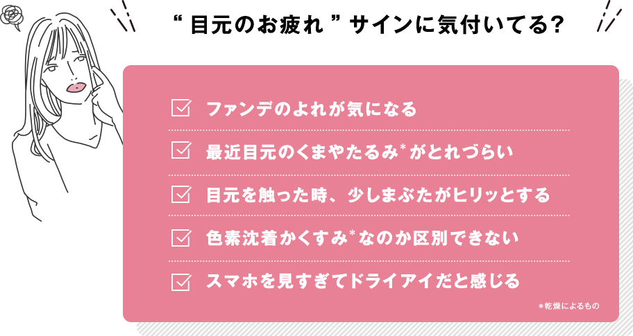 “目元のお疲れ”サインに気付いてる？